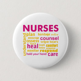 Inspirierend Wörter der Krankenschwester Button