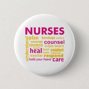 Inspirierend Wörter der Krankenschwester Button