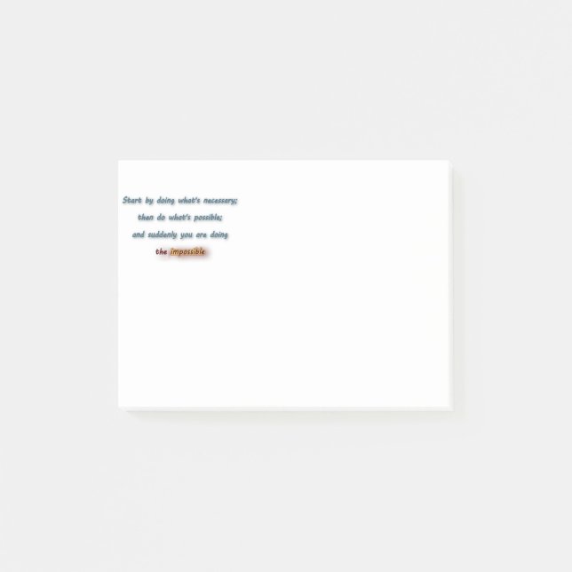 Inspirierend Zitat - Beginnen Sie mit dem, was ist Post-it Klebezettel (Vorderseite)