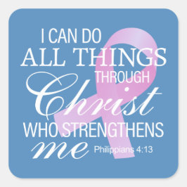 Inspirierend Zitat Brustkrebs-Bewusstsein | Aufkle Quadratischer Aufkleber