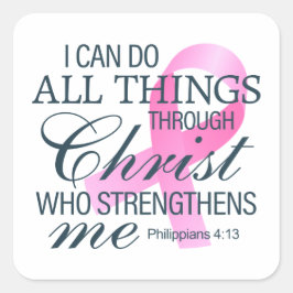 Inspirierend Zitat Brustkrebs-Bewusstsein | Aufkle Quadratischer Aufkleber