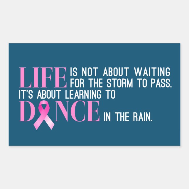 Inspirierend Zitat Brustkrebs-Bewusstsein | Aufkle Rechteckiger Aufkleber (Vorderseite)