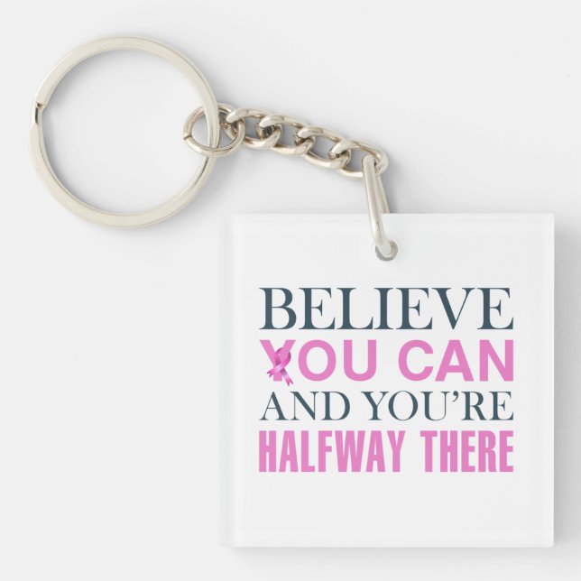 Inspirierend Zitat Brustkrebs-Bewusstsein | SCHLÜS Schlüsselanhänger (Vorderseite)