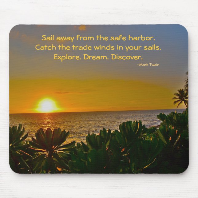 Inspirierend Zitate Carpe Diem Mark Twains Mousepad (Vorne)