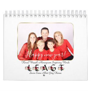 Inspirierend Zitate florales Monogramm Kalender