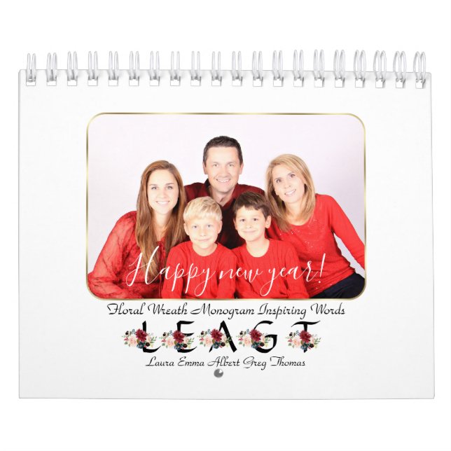 Inspirierend Zitate florales Monogramm Kalender (Titelbild)