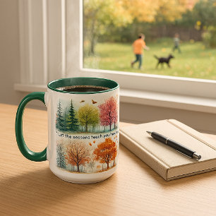 Inspirierende 4-Jahreszeiten-Wasserfarbenbäume Tasse