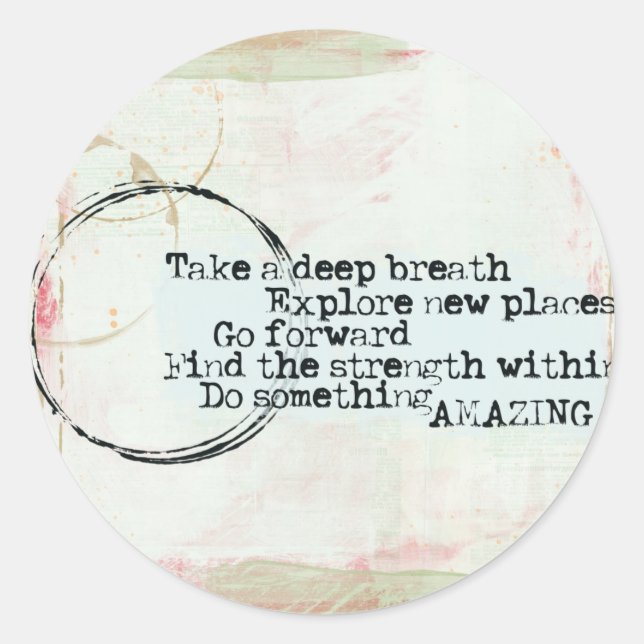 inspirierende Anführungskleber Runder Aufkleber (Vorderseite)