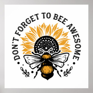 inspirierende Bienenliebhaber Wortart Poster