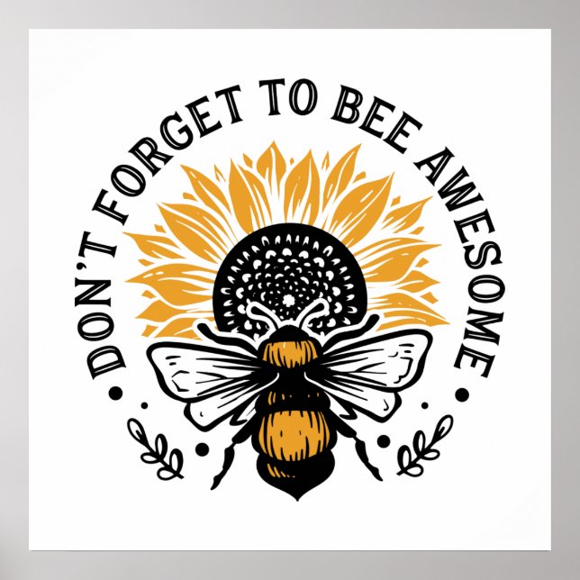 inspirierende Bienenliebhaber Wortart Poster (Vorne)