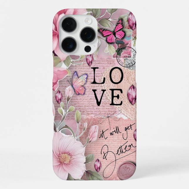 Inspirierende Blumen iPhone Hülle (Rückseite)