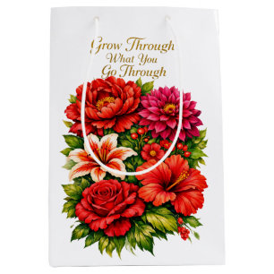 Inspirierende Blumengeschenktüte – „Wachse hindurc Mittlere Geschenktüte