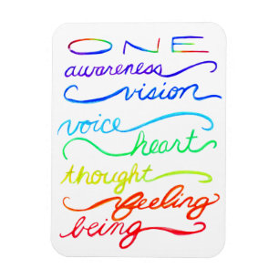 Inspirierende chakra-themen Regenbogenwörter Magnet