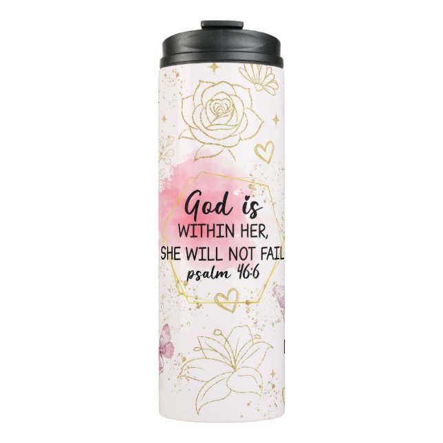 Inspirierende christliche Bibelverse Thermosbecher (Vorderseite)
