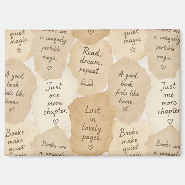 Inspirierende Creme-Bücher Magie   Magnet (Vorderseite)