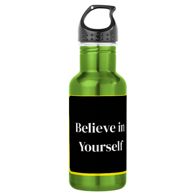 . Inspirierende Flaschen mit Zitat Edelstahlflasche (Vorderseite)