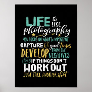 Inspirierende Fotografie Lebenszitat Fotograf Poster