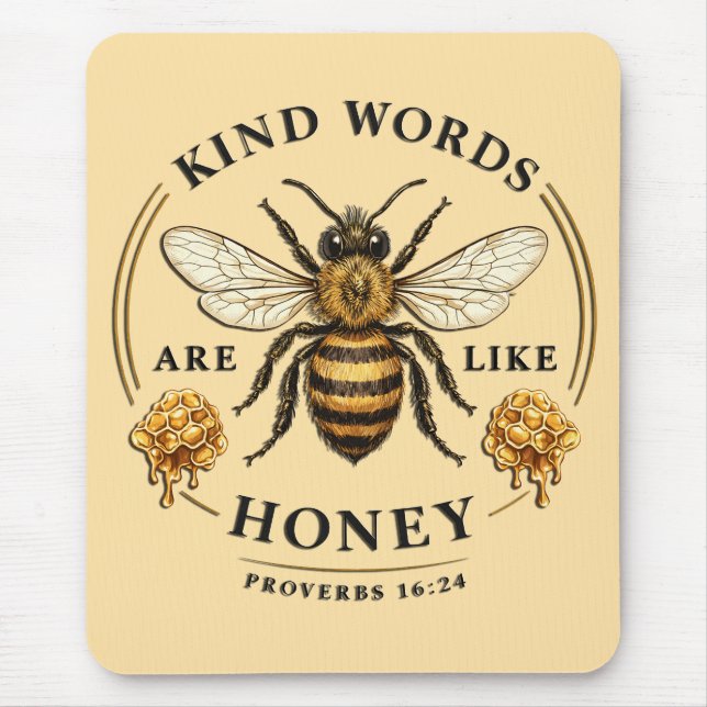 Inspirierende freundliche Worte/Biene Mousepad (Vorne)