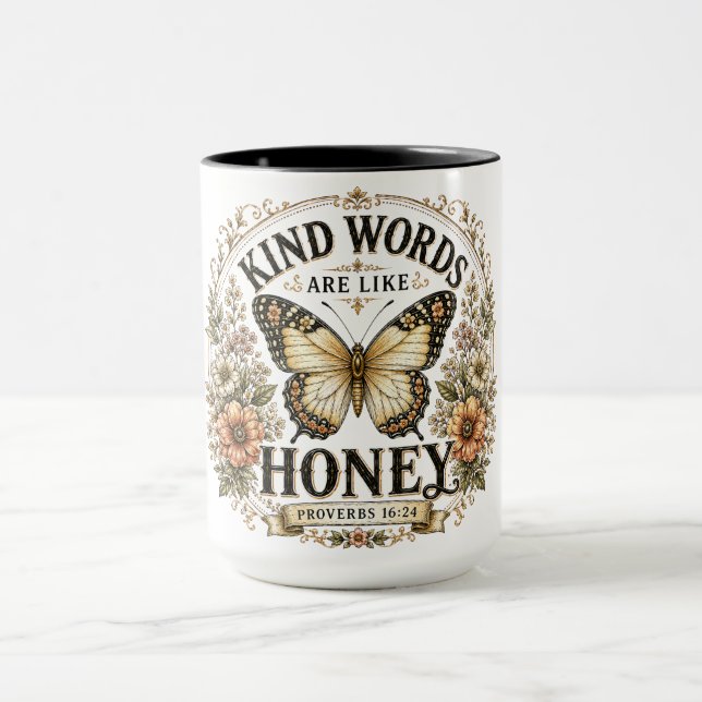 Inspirierende freundliche Worte Tasse (Zentrum)