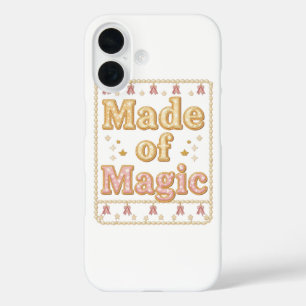 Inspirierende funkelnde "Aus Magie gemacht" iPhone 16 Hülle