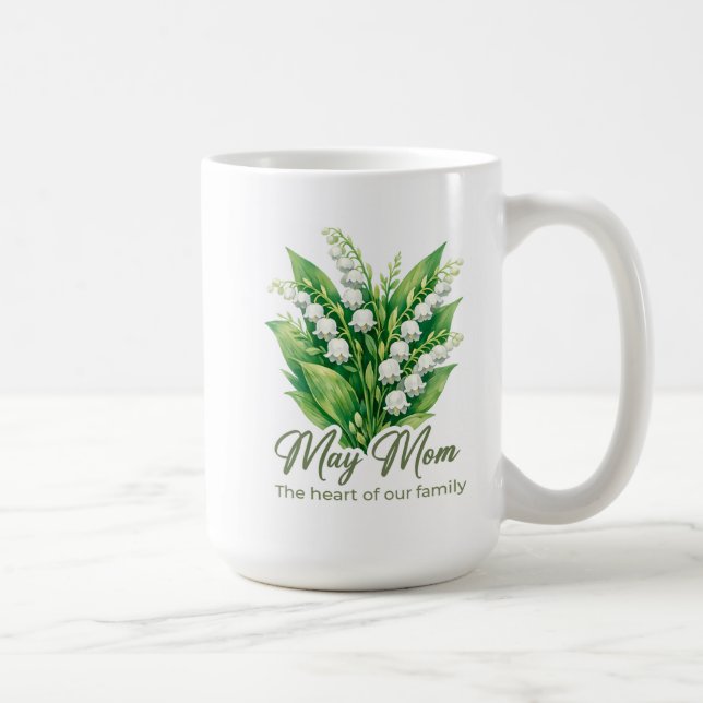Inspirierende Geburtstagsblume Mai Mutter Wrap Kaffeetasse (Rechts)