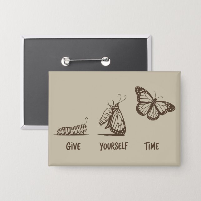 Inspirierende Geschenk-Spruch Motivierend Psychisc Button (Vorderseite/Rückseite)