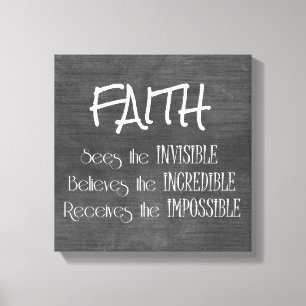 Inspirierende Glaubenszitat-Typografie Leinwanddruck