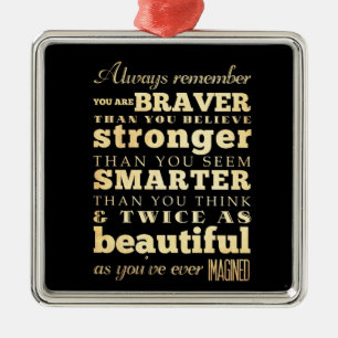 Inspirierende Kunst - Dr. Zitat Silbernes Ornament