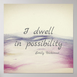 inspirierende literarische Dickinson zitieren Aqua Poster