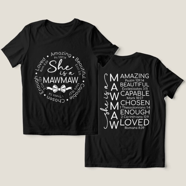 Inspirierende Mawmaw Tri-Blend Shirt (Design Vorderseite & Rückseite)