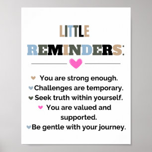 Inspirierende Motivationsgeschenke Kleine Erinneru Poster