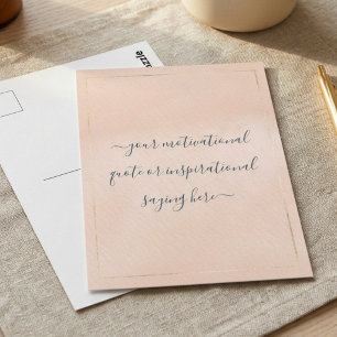 Inspirierende Motivationszitat DIY-Schrift Rosa Postkarte