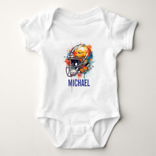 Inspirierende Motivierende Fußballhelm Name Baby Strampler