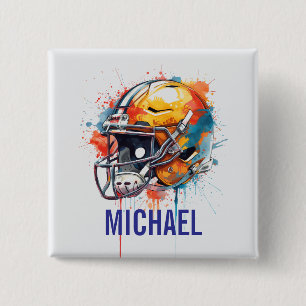 Inspirierende Motivierende Fußballhelm Name Button