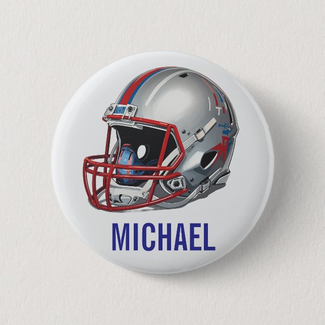 Inspirierende Motivierende Fußballhelm Name Button (Vorderseite)