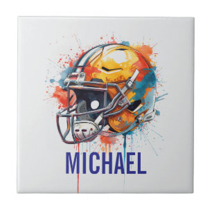 Inspirierende Motivierende Fußballhelm Name Fliese