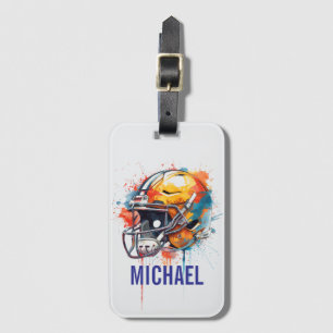 Inspirierende Motivierende Fußballhelm Name Gepäckanhänger