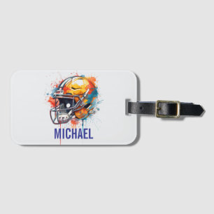 Inspirierende Motivierende Fußballhelm Name Gepäckanhänger