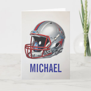 Inspirierende Motivierende Fußballhelm Name Karte
