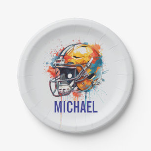 Inspirierende Motivierende Fußballhelm Name Pappteller