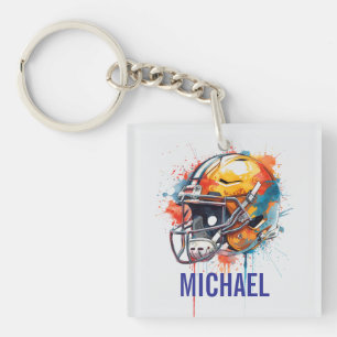 Inspirierende Motivierende Fußballhelm Name Schlüsselanhänger
