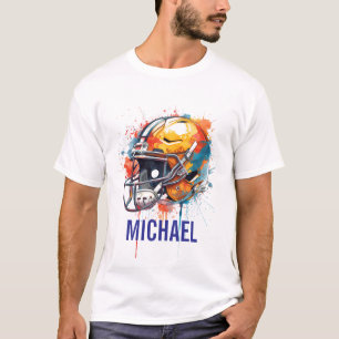 Inspirierende Motivierende Fußballhelm Name T-Shirt