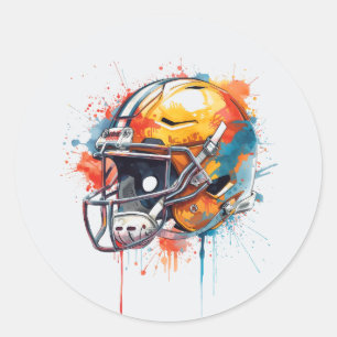 Inspirierende Motivierende Fußballhelm  Runder Aufkleber