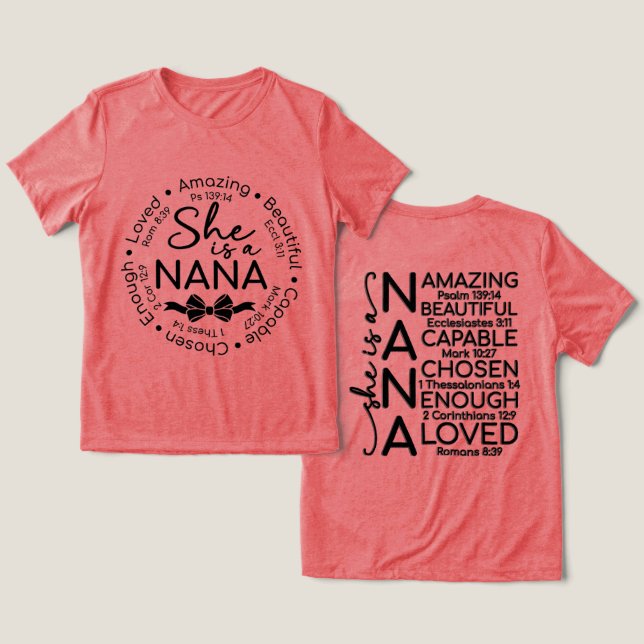 Inspirierende Oma Tri-Blend Shirt (Design Vorderseite & Rückseite)