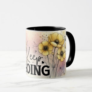 Inspirierende/positive Blumen-Zitat-Verpackung  Tasse