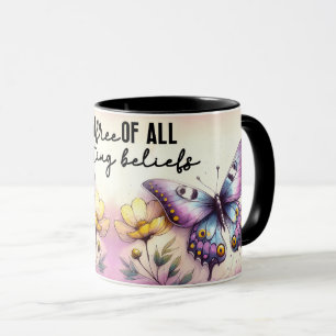 Inspirierende/positive Blumen-Zitat-Verpackung Tasse