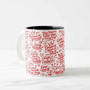 Inspirierende positive Zitate Design Zweifarbige Tasse