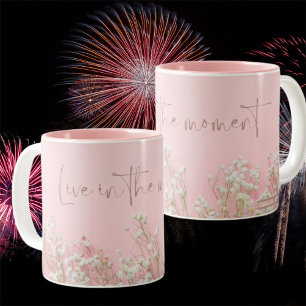 Inspirierende rosa Keramiktasse Zweifarbige Tasse