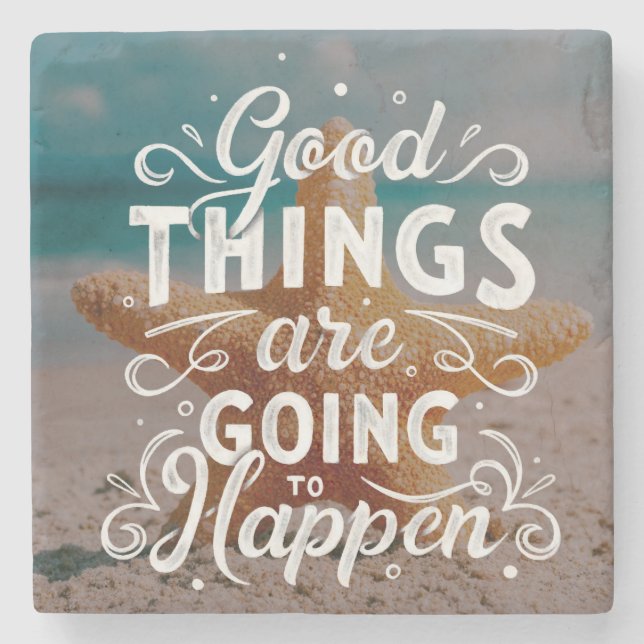 inspirierende Schrift Steinuntersetzer (Vorderseite)