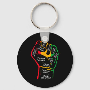 Inspirierende schwarze Führer Power Fist Hand Blac Schlüsselanhänger